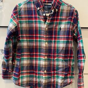 Ralph Lauren Boy’s Plaid Button Down Shirt, Size 4/4T